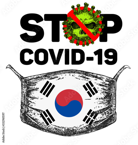 Covid-19, virus. Medical logo, medical mask, sign.
