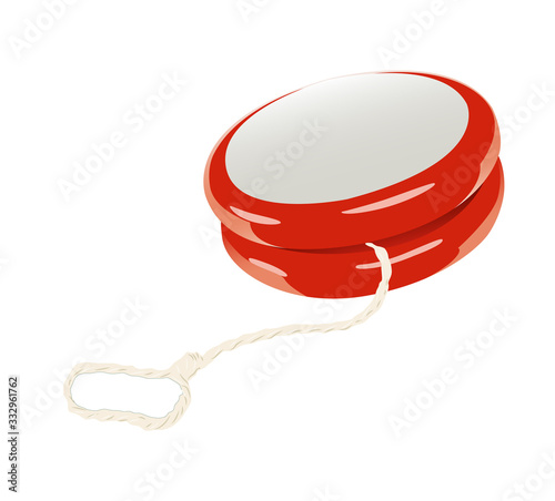 yoyo toy red realistic vector illustration