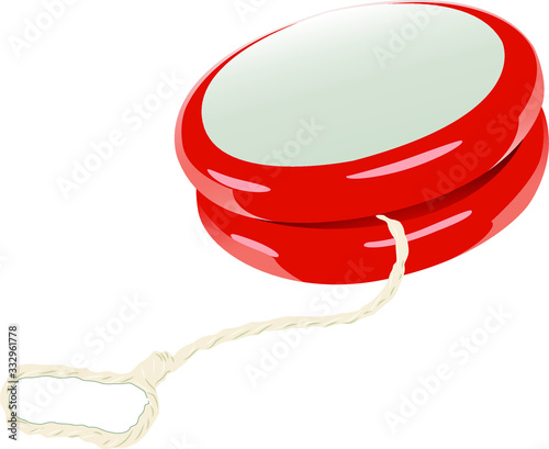 yoyo toy red realistic vector illustration