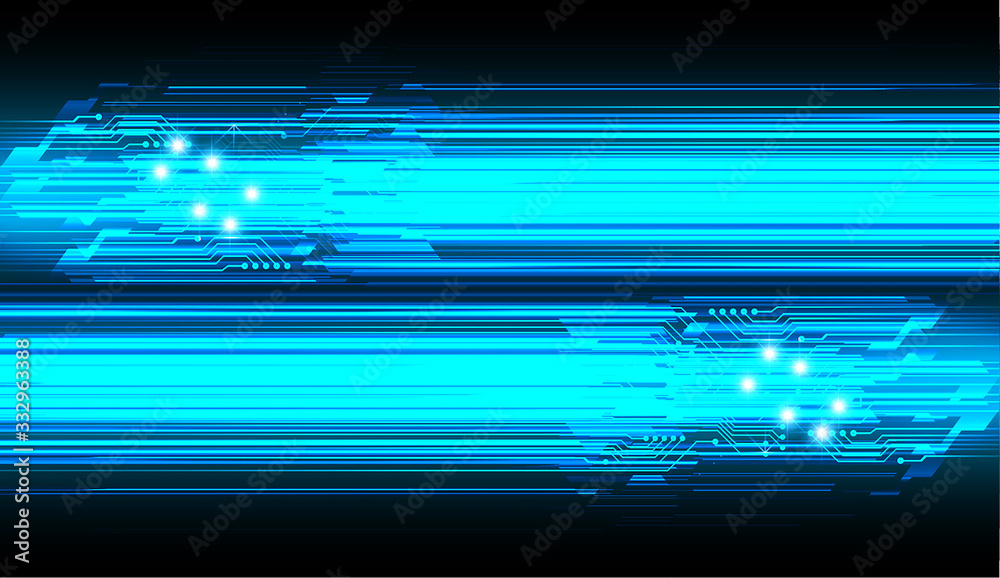 Fototapeta Blue cyber circuit future technology concept background