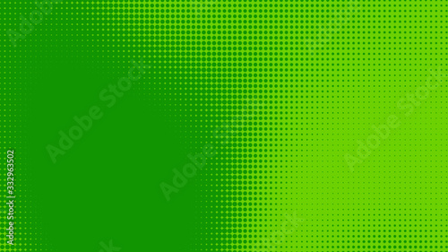 Plakat Dots halftone green color pattern gradient texture with technology digital background. Dots pop art comics with nature graphic design.