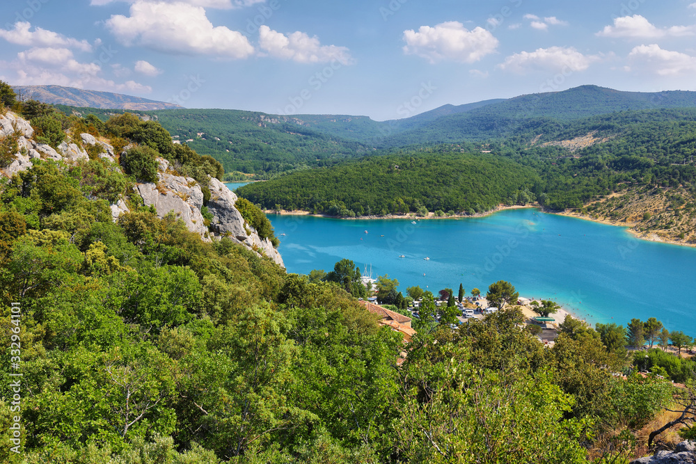 Beautiful view of St.Croix lake in Verdon, Provence, France