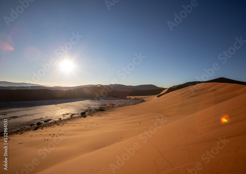 Dunes at the Sossusvlei in the namib desert in Namibia