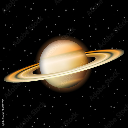 Saturn illustration on a starry background