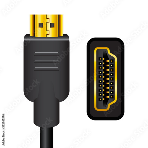 HDMI cable display with top and front connector