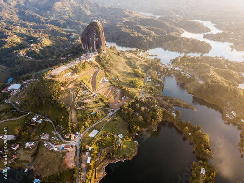 La Piedra (The Rock) of Guatape Colombia Drone Photo photo