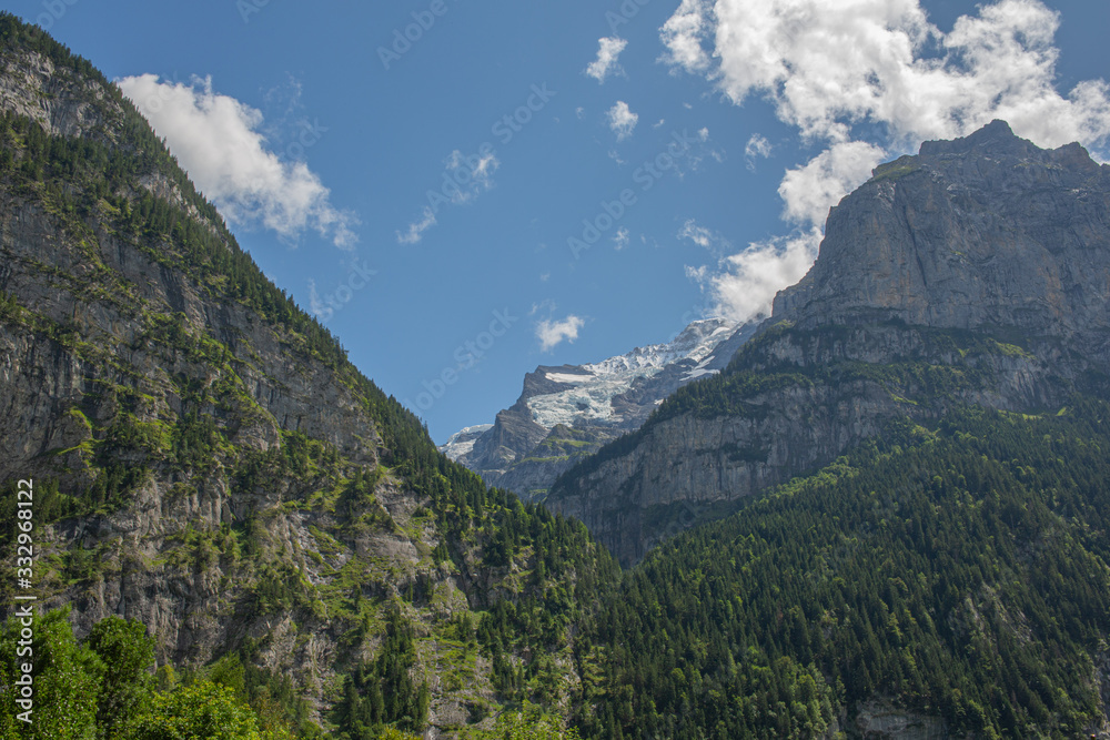 Swiss Alp Mountain ridges panorama