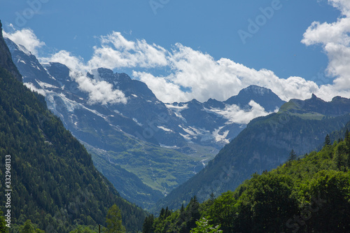 Mountain peaks in Switzerland, wilderness panorama