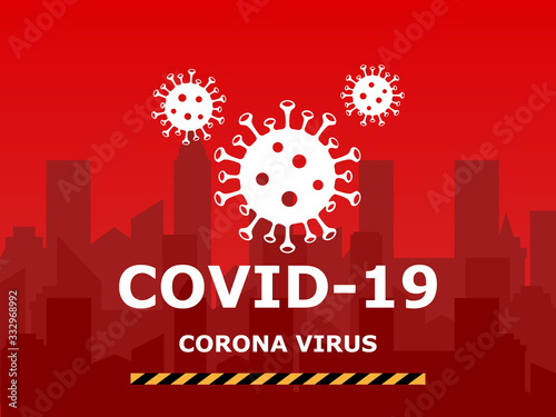 Coronavirus banner background vector illustration. Stop virus concept.  Virus Wuhan from China. Dangerous world pandemic 