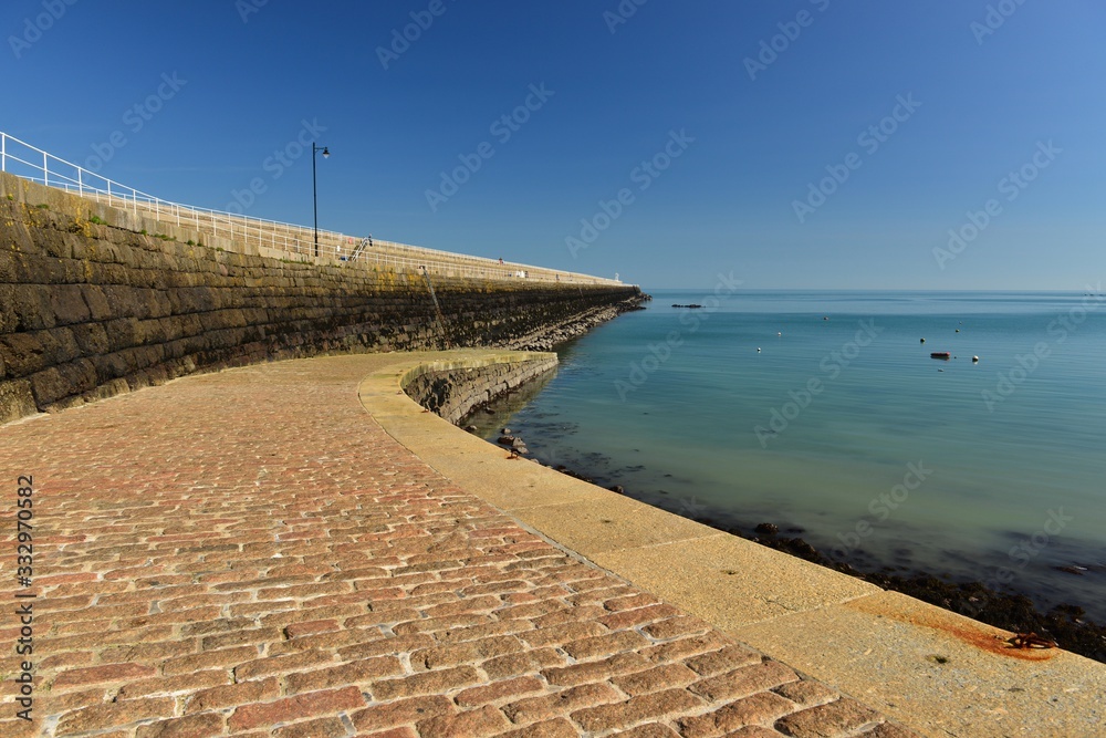 St Catherines breakwater, Jersey, U.K. Coastal structure jutting out to the sea built 1850.
