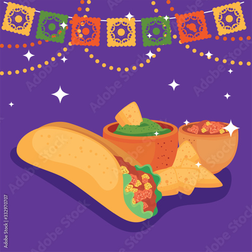 mexican foods traditional icon of cinco de mayo design