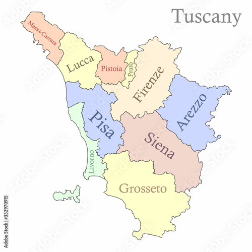 Tuscany administrative map