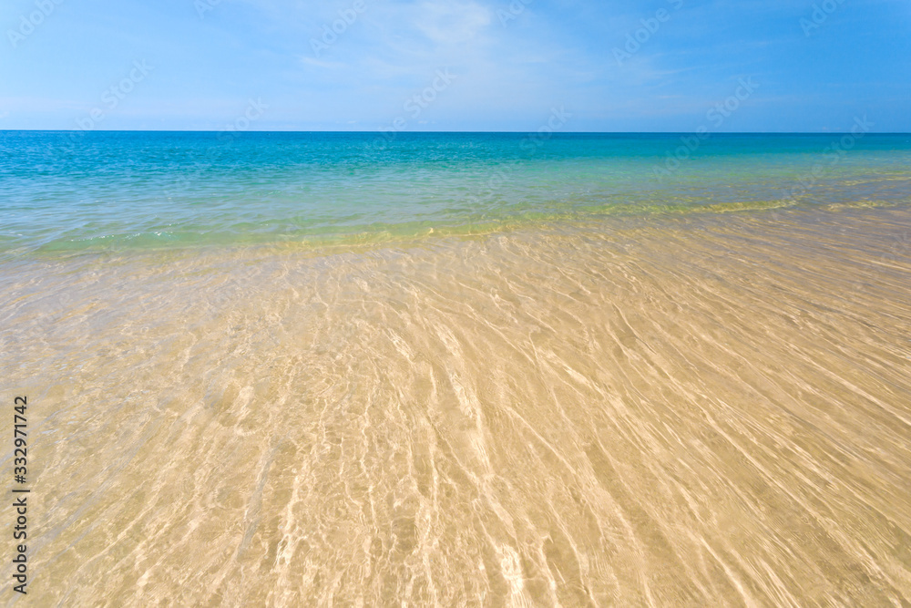 Sea view from tropical beach with sunny sky. Phuket beach Thailand. Sea view from tropical beach with sunny sky. Phuket beach Thailand.