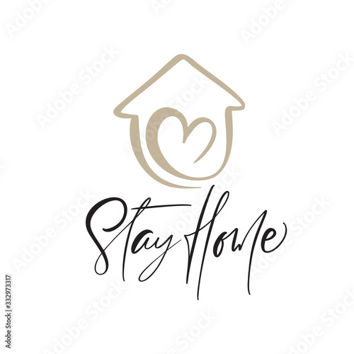 Coronavirus Covid-19, quarantine motivational poster. Stay home logo to reduce risk of infection and spreading the virus. Quote vector illustration
