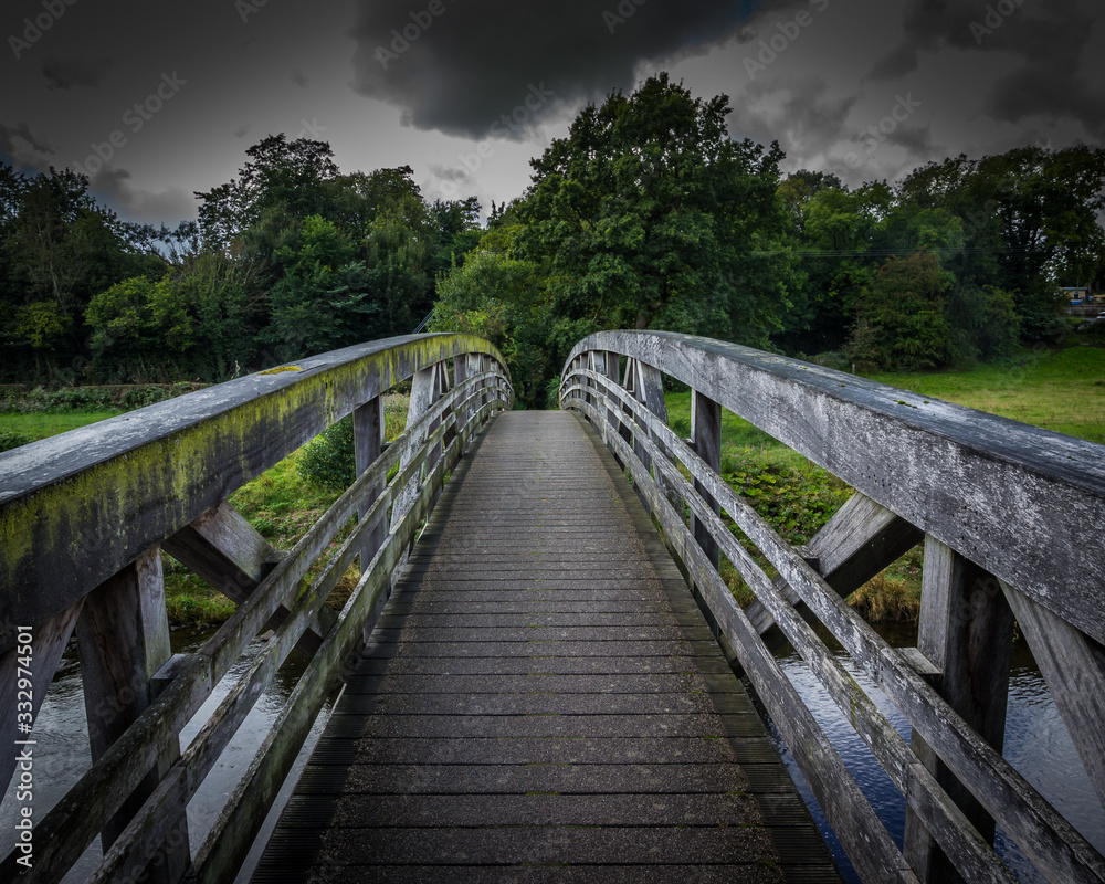 Footbridge over the river Ribble in Clitheroe