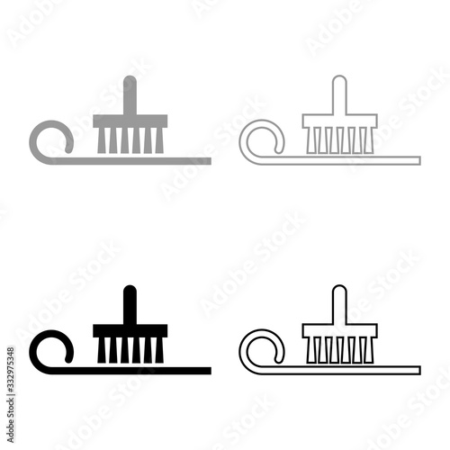 Glue applied to wallpaper Designation on wallpaper symbol icon outline set black grey color vector illustration flat style image