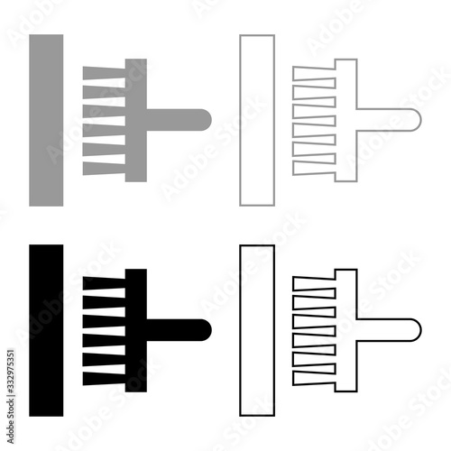 Glue applied to the wall Designation on the wallpaper symbol icon outline set black grey color vector illustration flat style image