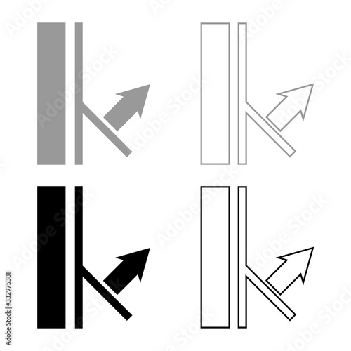 Removed moistened Designation on the wallpaper symbol icon outline set black grey color vector illustration flat style image