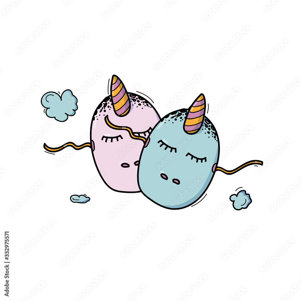 Illustration of mystic unicorns. Carnival masks in the form of unicorns. For a magical holiday. Vector illustration Illustration of mystic unicorns. Carnival masks in the form of unicorns. For a magical holiday. Vector illustration