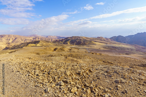 Desert landscape from Mount Yoash  Eilat Mountains