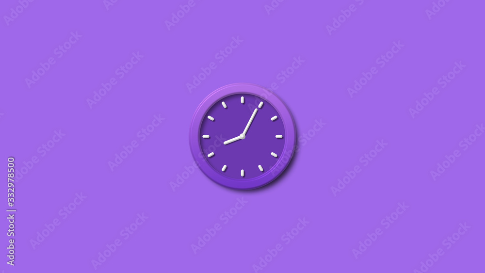 Purple 3d wall clock,wall clock icon,clock icon Purple 3d wall clock,wall clock icon,clock icon