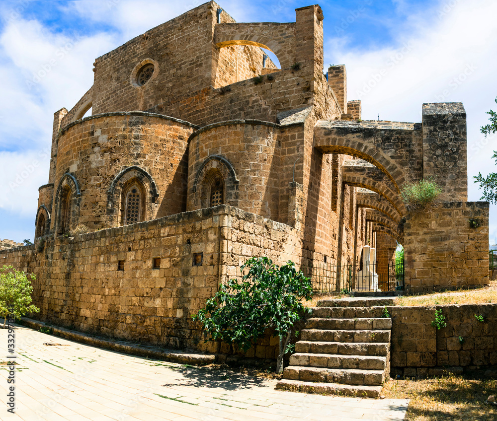 Landmarks of Cyprus island  - Ghost town Famagusta and ancient religious monuments, northen turkish part