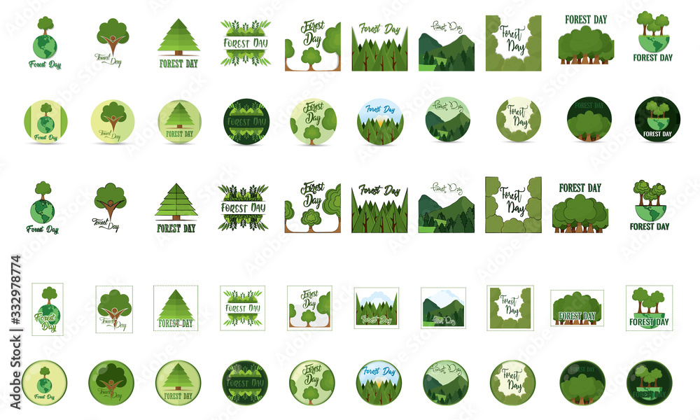 Set of forest day images Set of forest day images