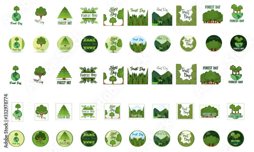 Set of forest day images