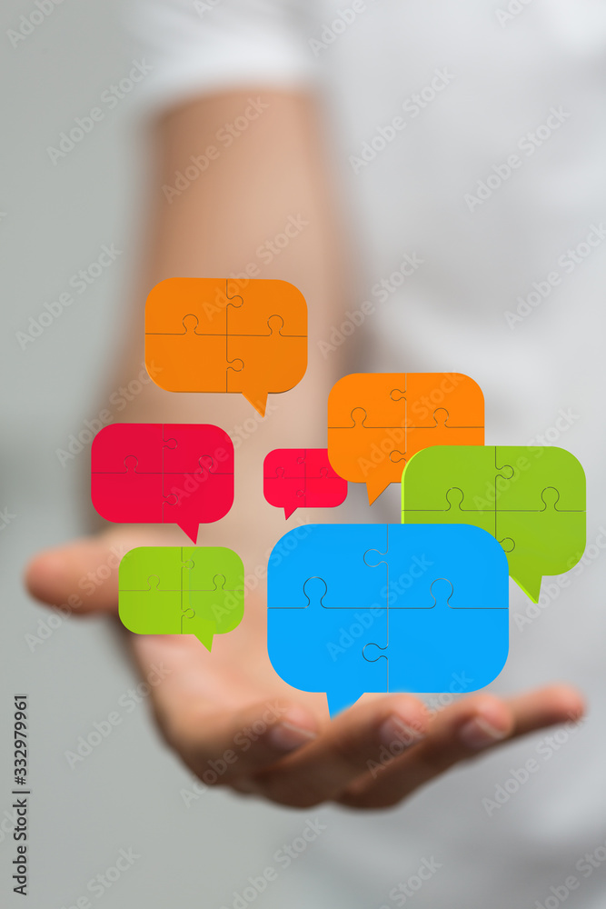 speech bubbles. People Chatting. 3d illustration of a communication concept, relating to feedback 3d speech bubbles. People Chatting. 3d illustration of a communication concept, relating to feedback 3d