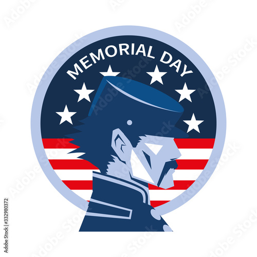 rubber stamp with american soldier