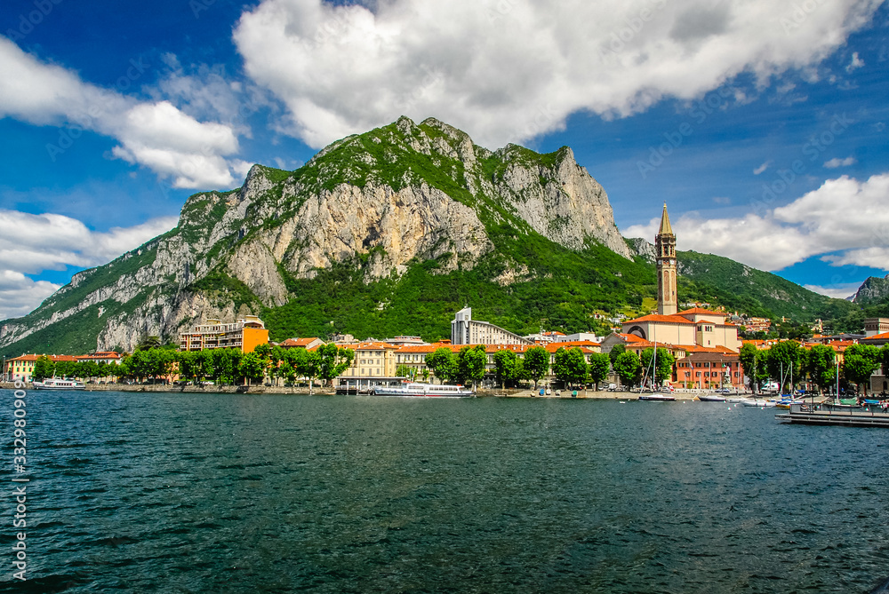 Lecco and Lake Como in northern Italy.