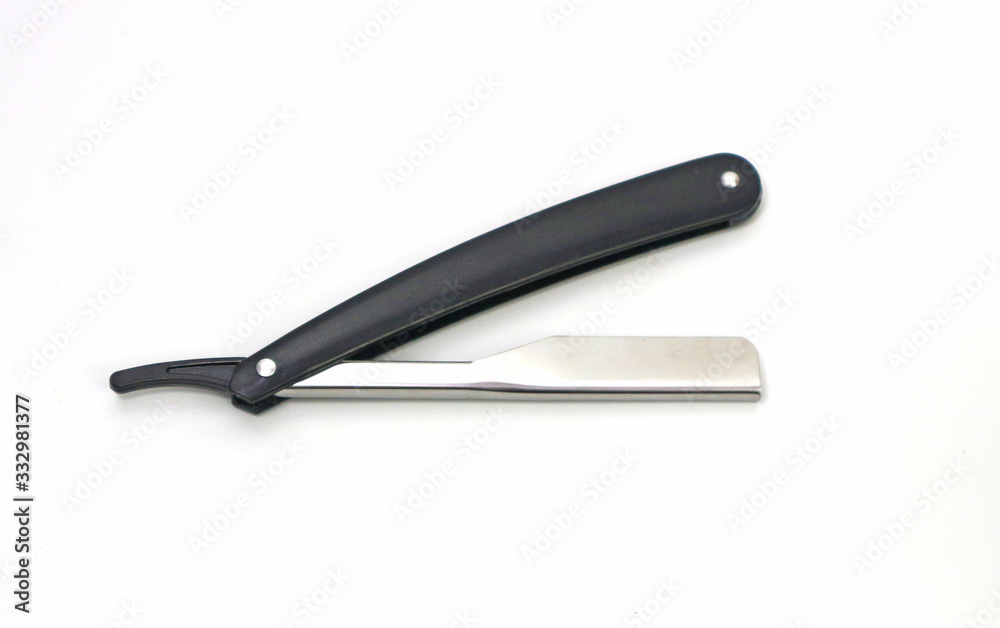 Razor handle, shaver, for men, black, white background Razor handle, shaver, for men, black, white background