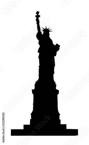 statue of liberty vector black silhouette isolated on white
