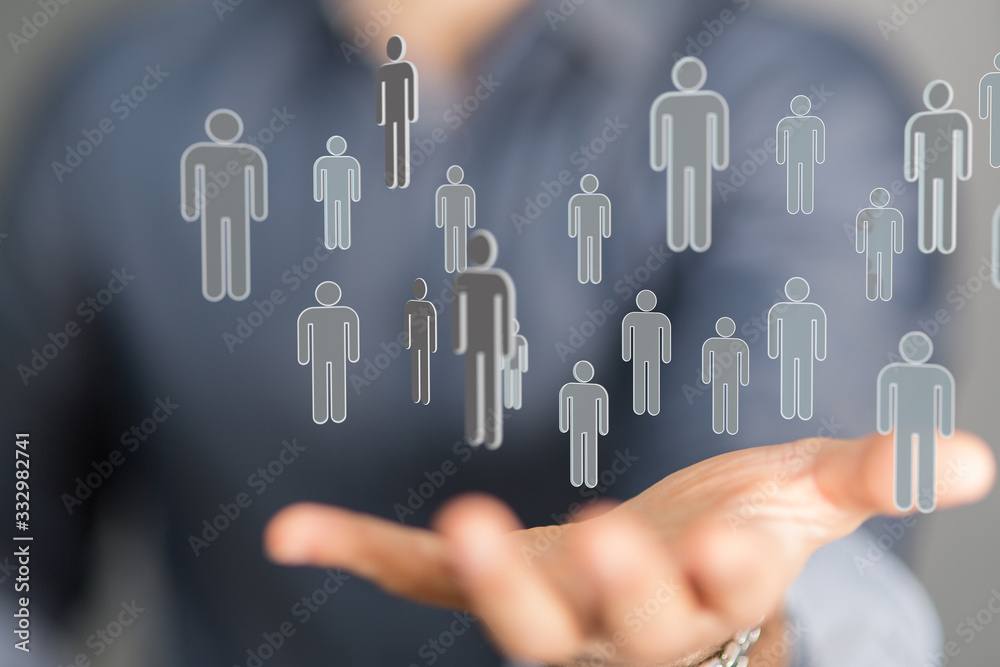 conceptual image with social connection conceptual image with social connection