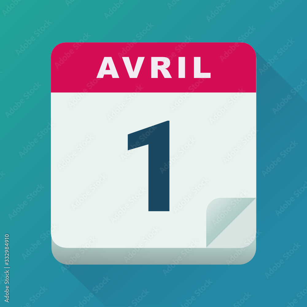 Calendrier 1er avril (flat design) Calendrier 1er avril (flat design)