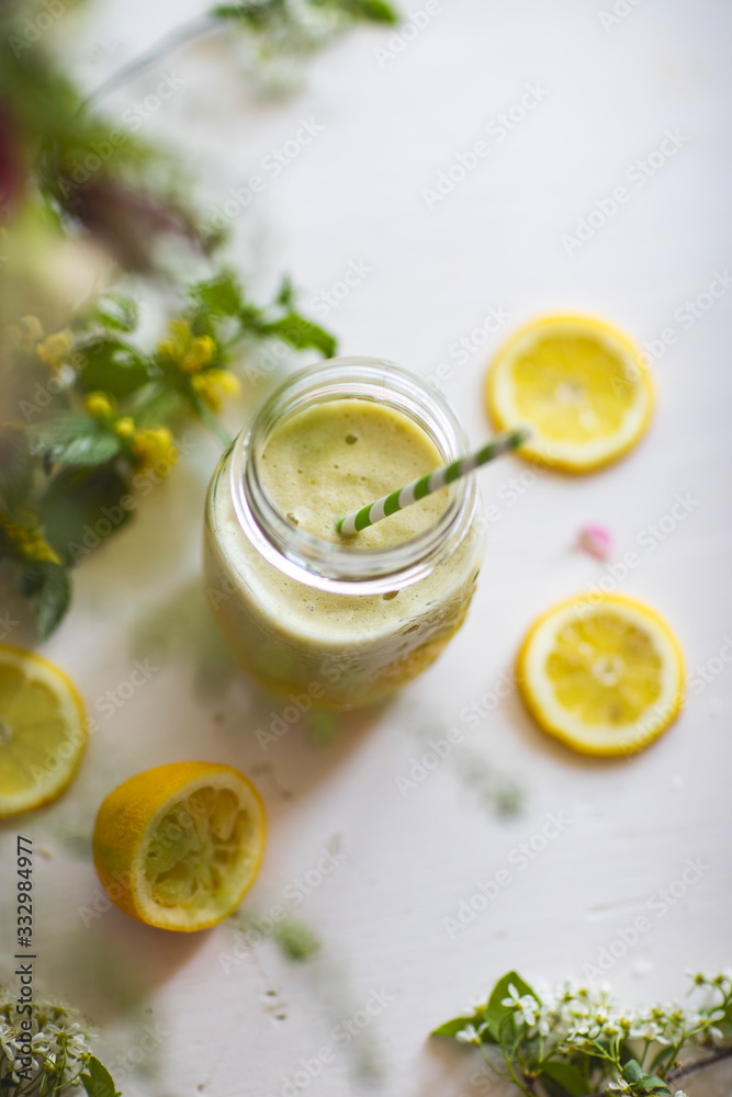 Fresh Lemonade from Lemon with Mint Leafs Fresh Lemonade from Lemon with Mint Leafs