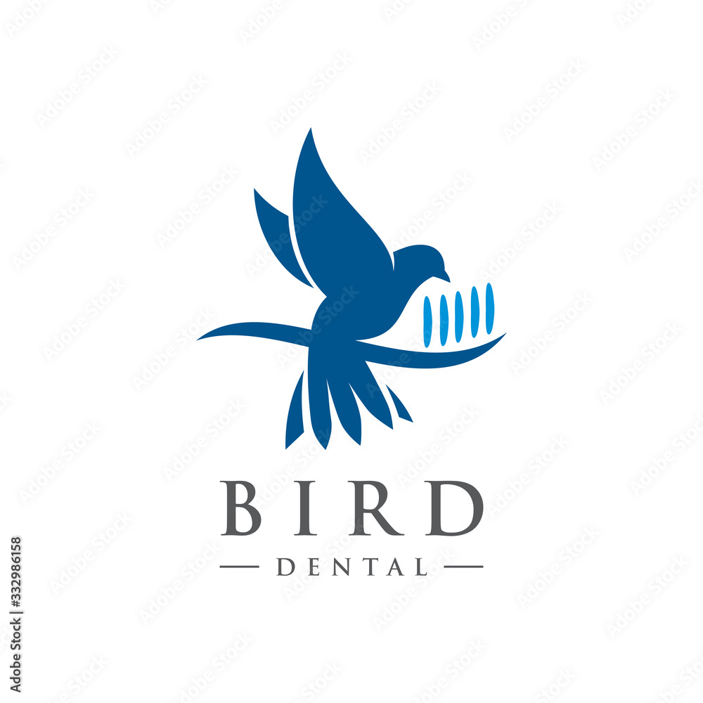 Bird Dental Logo Design Vector. Bird Dental Logo Design Vector.