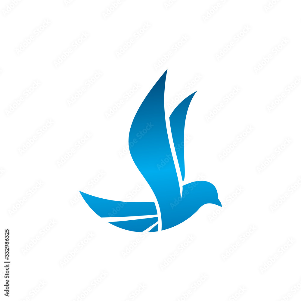 Blue Bird Logo Design. Flaps its Wings Vector Graphic. Blue Bird Logo Design. Flaps its Wings Vector Graphic.