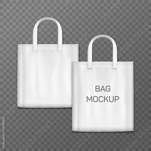 White realistic shoping bag template