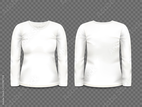 Women's white sweatshirt with long sleeve