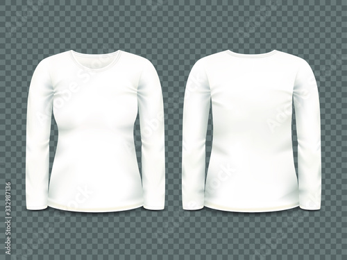 Women's white sweatshirt with long sleeve