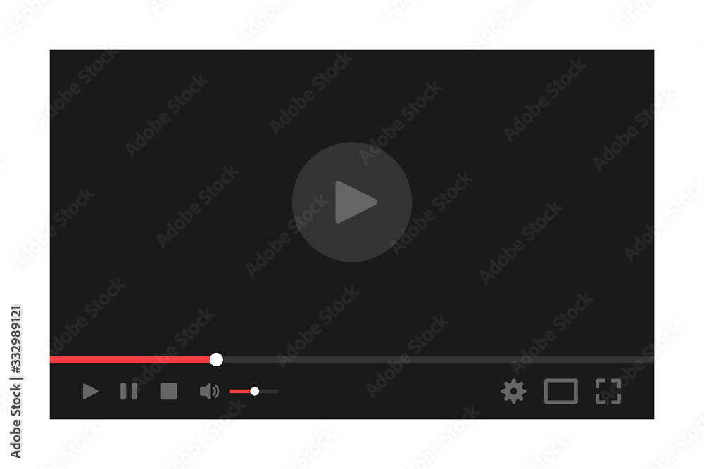 Video player for web. Media Player Interface. Player MockUp. Flat Style Video player for web. Media Player Interface. Player MockUp. Flat Style
