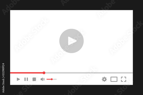 Video player for web. Media Player Interface. Player MockUp. Flat Style