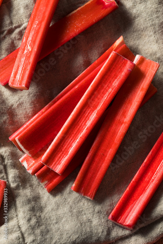 Raw Organic Red Rhubard Sticks photo