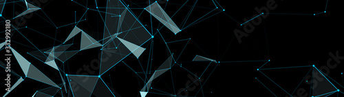 Digital plexus of lines, dots and triangles. Network or connection. Abstract digital background. Vector illustration.