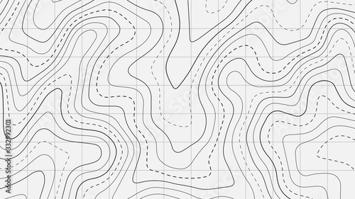 Topographic map lines background. Abstract vector illustration.