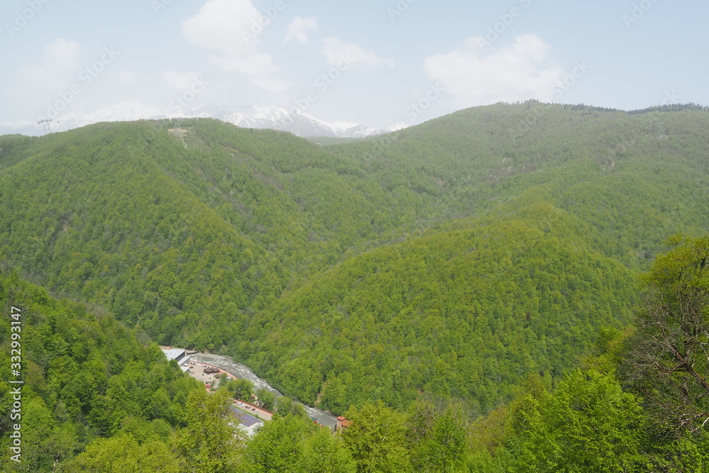 Fototapeta premium Caucasus mountains in summer, Russia