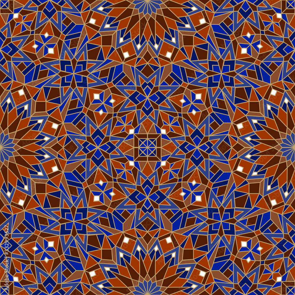 Morrocan seamless mosaic pattern. Arabic abstract background