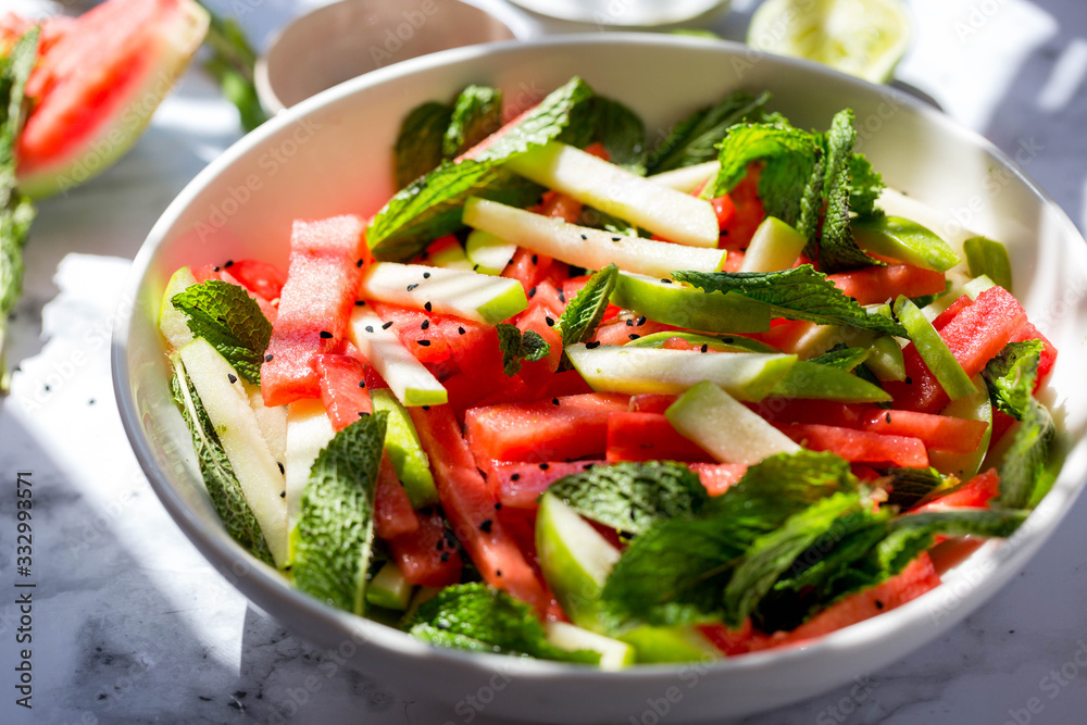 Watermelon salad. Watermelon salad.