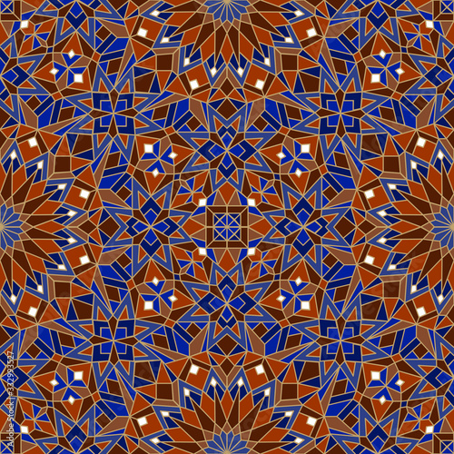 Morrocan seamless mosaic pattern. Arabic abstract background